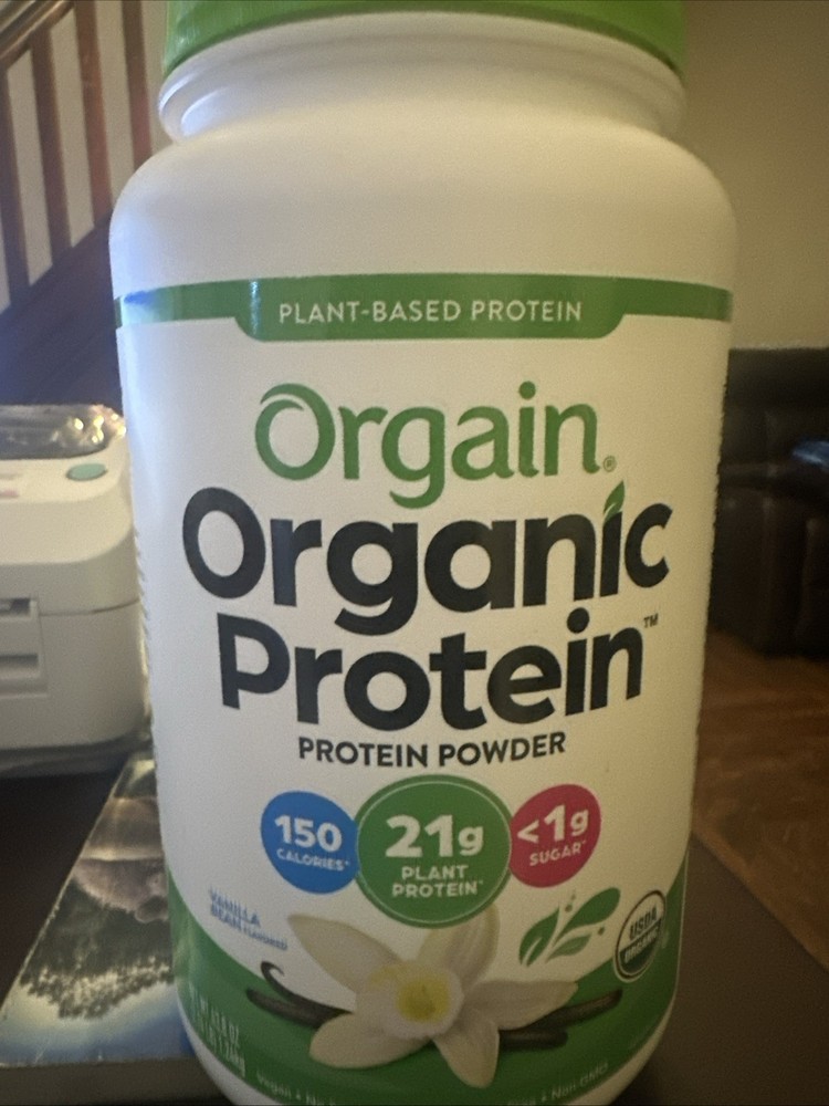 Orgain Plant-Based Orgnic Protein Powder – Vanilla Bean Flavored 43.8oz