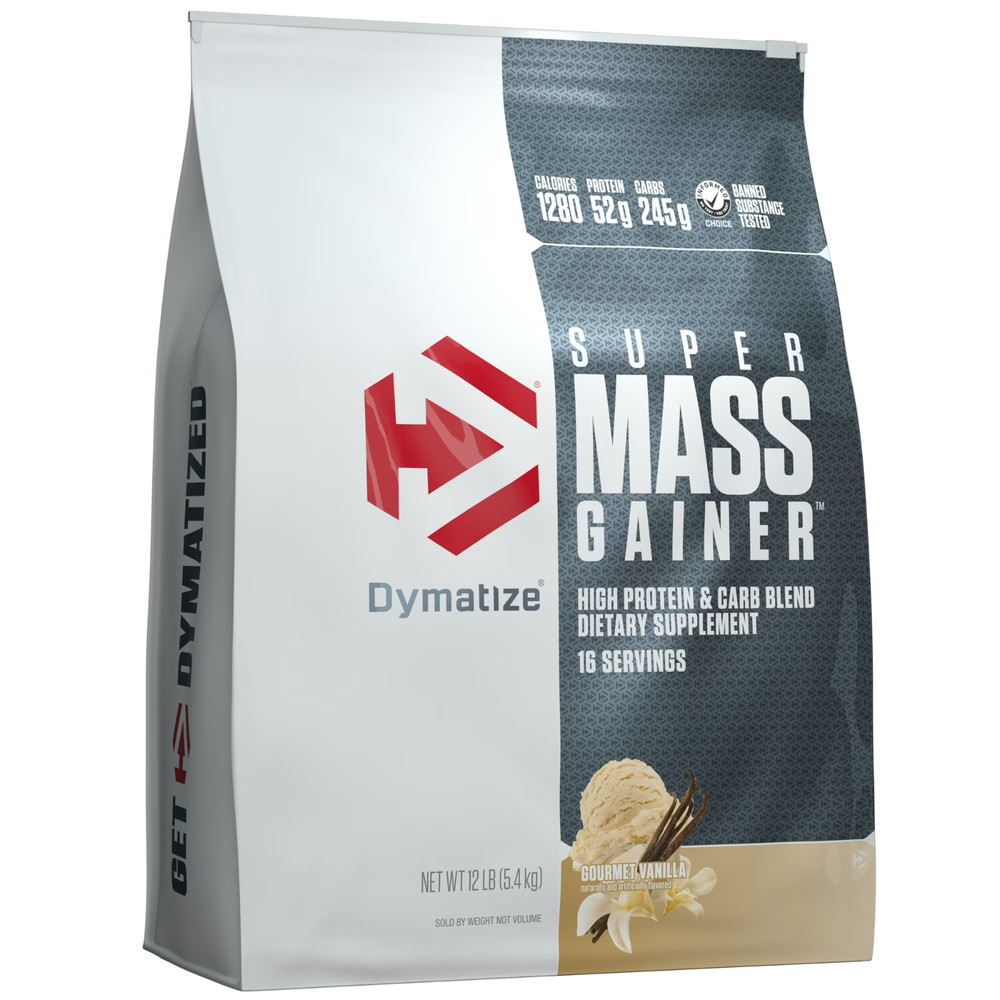 Dymatize Super Mass Gainer, High Protein & Carb Blend, Gourmet Vanilla, 12 Lb