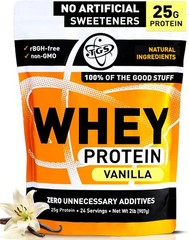 TGS Nutrition Vanilla Whey Protein Powder 2lb – No Artificial Sweeteners, All Na