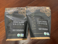 (2)Truvani Vegan Pea Protein Powder, Chocolate, 20g Organic Plant Based Protein