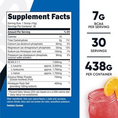 Nutricost BCAA+ Hydration Powder (Raspberry Lemonade) 30 Servings