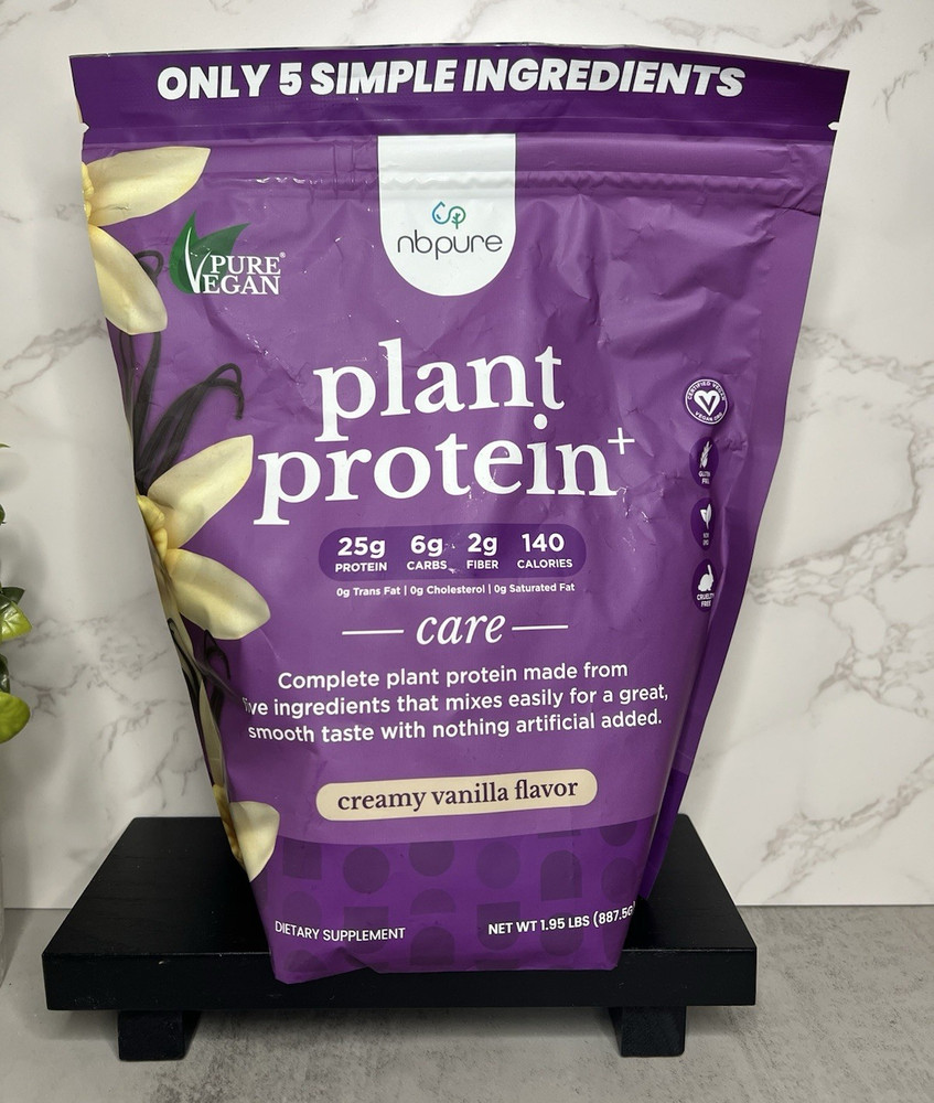 nbpure Plant Protein Powder Creamy Vanilla Vegan 25 Serv 1.95lb Exp 11/26
