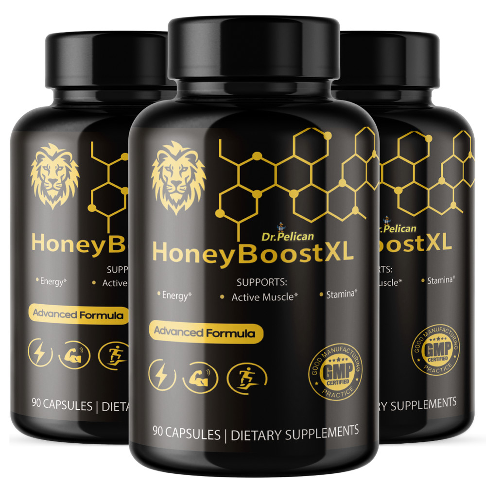 Honey Boost XL- Bodybuilding & Men’s Health Support- 3 Bottles- 270 Capsules