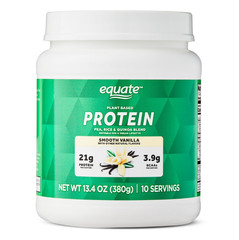 3 Pack Equate Plant-Based Protein Supplement, Smooth Vanilla, 13.4 Oz Pk