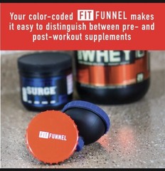 Supplement & Protein Funnel Portable Container Color Coded For Pre & Post-2 Pack