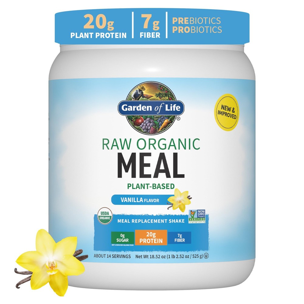 Organic Vegan Meal Replacement Shake 20g Protein 150 Calories Vanilla 17oz