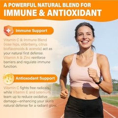 Liposomal Vitamin C Gummies 1000mg for Adults: Vitamin C Chewable Gummy with Zin