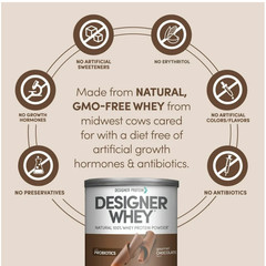 Designer Whey Protein Powder Gourmet Chocolate 12oz Gluten Free