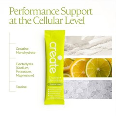 Create Wellness Creatine + Electrolytes Mix Monohydrate Stick Packs NSF 12ct