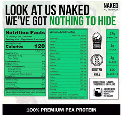 Naked Pea 5LB Pea Protein Powder Unflavored Vegan 76 Servings NSF