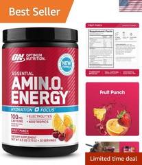 Enhanced Amino Energy & Focus Powder – Sugar-Free BCAA & Caffeine, 30 Servings