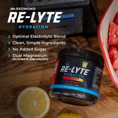 REDMOND Re-Lyte Hydration Electrolyte Powder Mix 13.4 Ounce (Pack of 1), Red