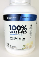 Transparent Labs 100% Grass Fed Whey Protein – French Vanilla 55 Servings 4lbs