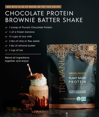 8/26 Truvani Vegan Pea Protein Powder | Chocolate | 20g Organic Plant Based Prot