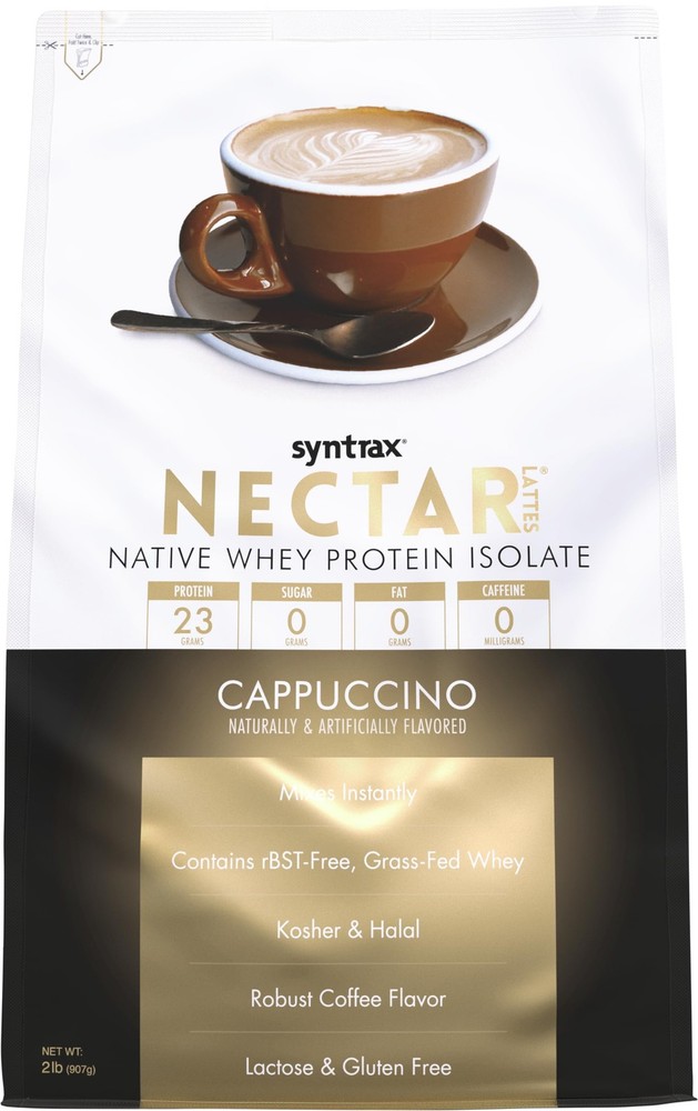 Syntrax Nectar Lattes 2lb Whey Protein Isolate – Cappuccino Coffee Flavor