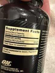 Optimum Nutrition Micronized Creatine Monohydrate Capsules 2.5 Grams per Serving