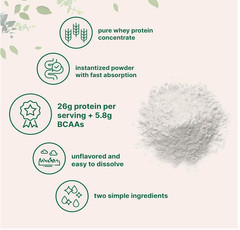 Instant Whey Protein Powder Concentrate, 2lbs