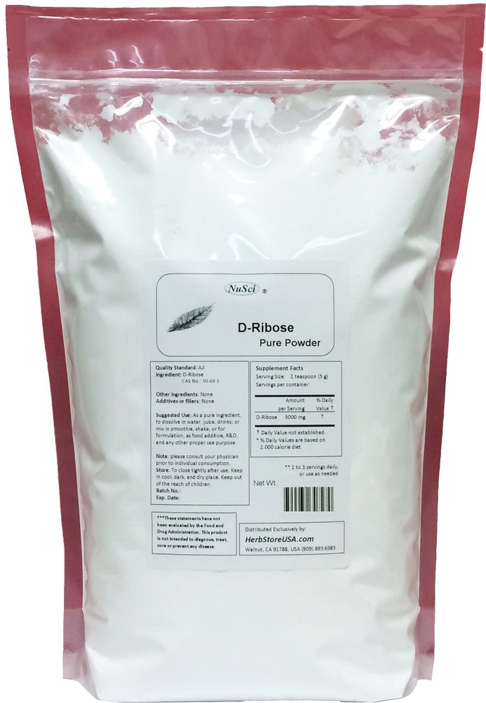 NuSci 100% Pure D-Ribose powder 5.0 lb (2270g) energy well-being sport