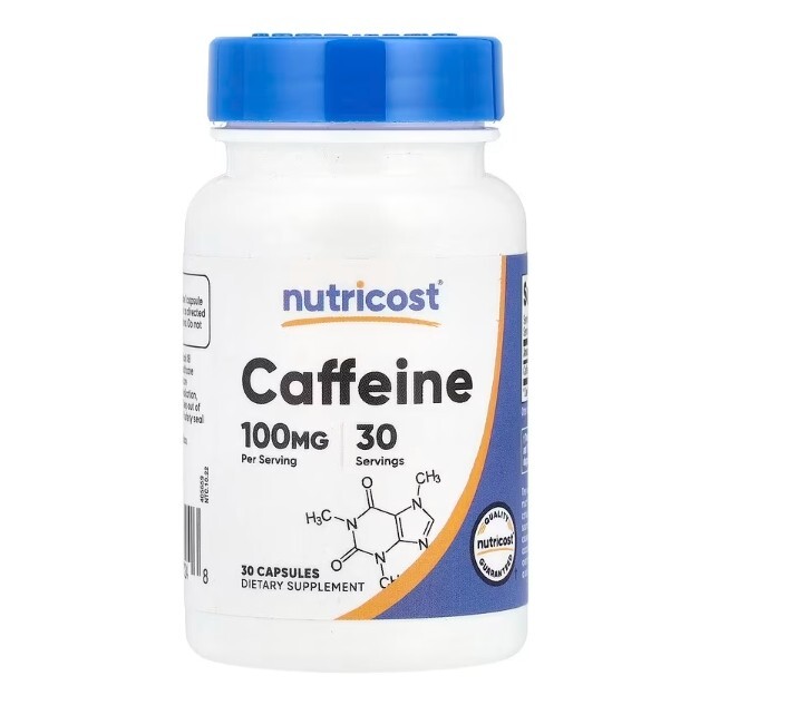 Nutricost, Caffeine , 100 mg , 30 Capsules – Energy Boost and Focus