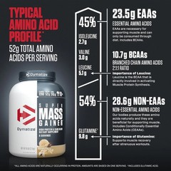 Dymatize Super Mass Gainer Protein Powder 52g Protein 1280 Calories 6 Pound