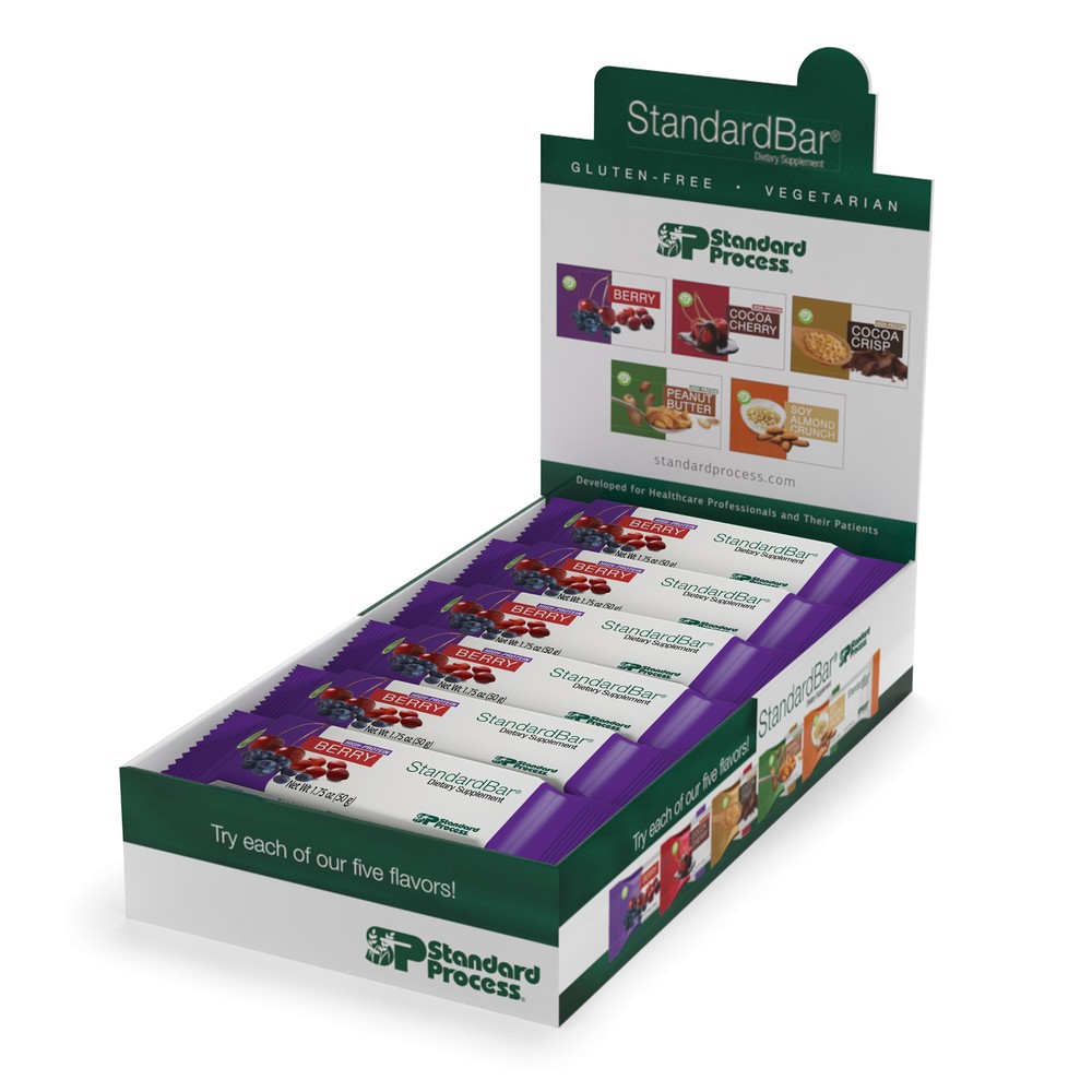 Standard Process StandardBar – Gluten-Free Protein Bar – 18 Bar Pack – Berry