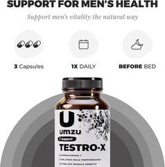 Testro X Supplement for Men Energy Focus Muscle Pumps Healthy T Levels 90 Caps
