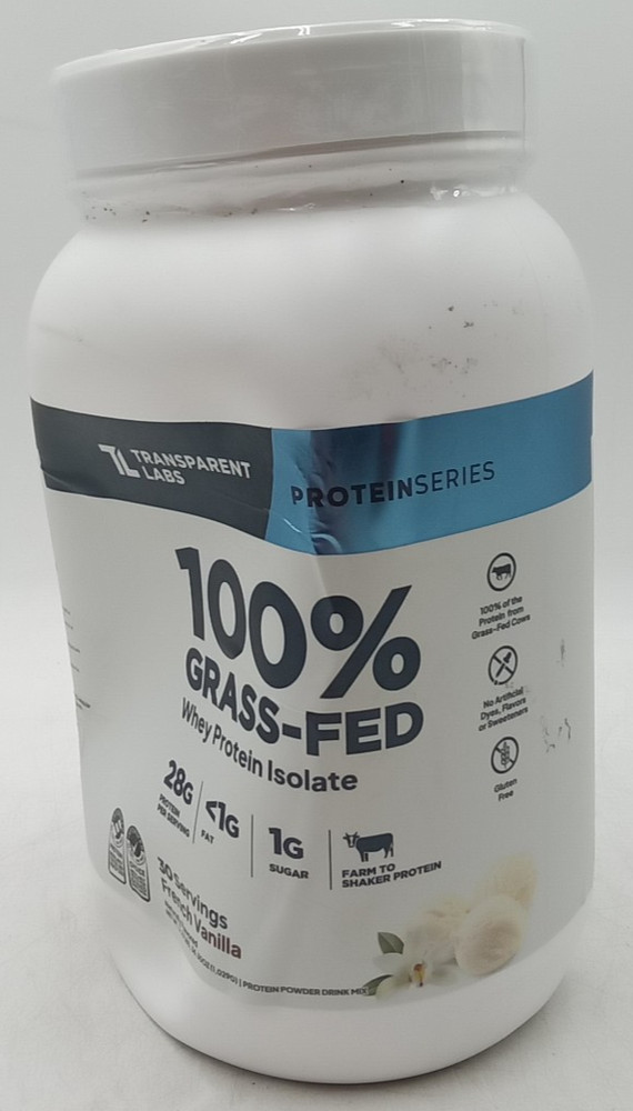 Transparent Labs Grass Fed Whey Protein Isolate French Vanilla Exp 2/26/28