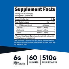 Nutricost BCAA 2:1:1 Powder (Orange Mango) 60 Servings – 6G Per Serving
