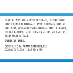 Primal Fuel Vanilla Coconut Whey Protein Drink Mix, Gluten and Soy Free, 1.85…