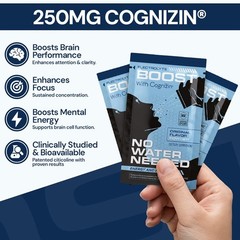 Electrolyte Boost Electrolyte Powder Packets 250Mg Cognizin Citicoline Sugar