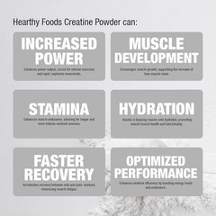 HEARTHY FOODS Creatine Monohydrate Micronized Powder 500G – 100 Servings, 5000mg