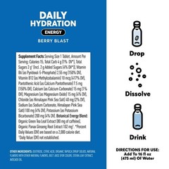 Nuun, Daily Hydration, Energy, Berry Blast 10 tablets, Pack of 8, EXP 06/26