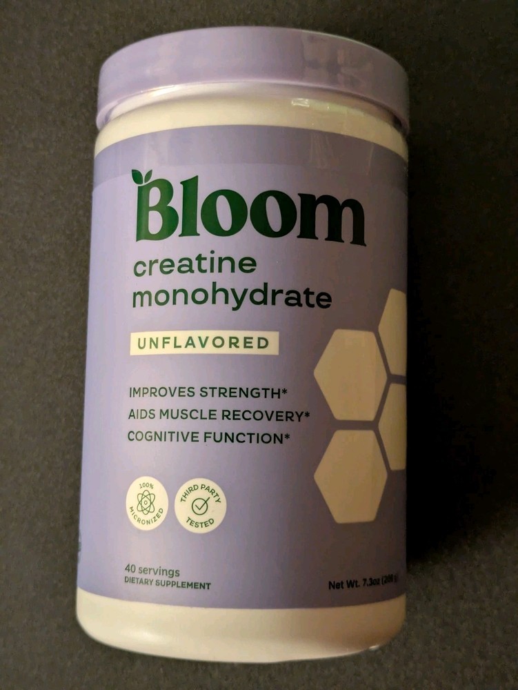 Bloom Nutrition Creatine Monohydrate Powder Unflavored Micronized Creatine 02/27