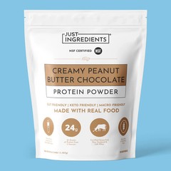 Just Ingredients Creamy Peanut Butter Chocolate Protein Powder 30 Servings