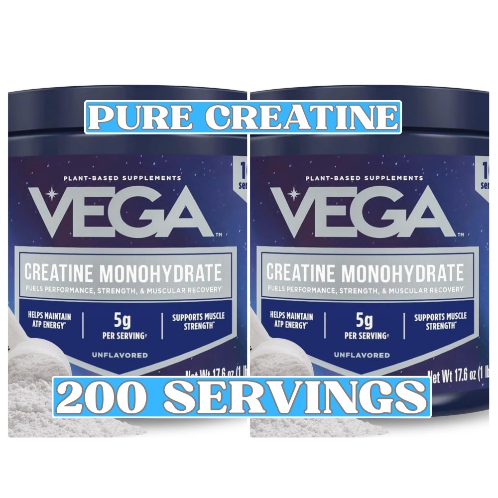 Vega Creatine Monohydrate 2 Pack 500g 200 Servings Unflavored Powder