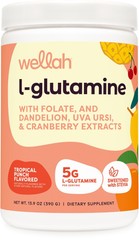 Wellah L-Glutamine Tropical Punch Powder (50 Servings) – 5g L-Glutamine