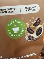Vita Hustle ONE Superfood Protein Cafe Latte Caffeine Mix Powder Vegan 1.47 Lbs