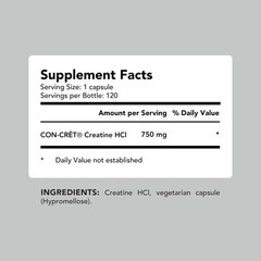 AMANDEAN Creatine HCl Pills. American Made CON-CRET. 120 Count (Pack of 1)