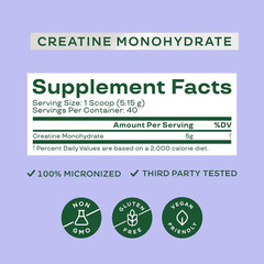 Bloom Nutrition Creatine Monohydrate Powder, 5G Micronized Creatine per Serving,