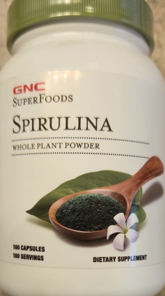 Gnc SuperFoods SPIRULINA 120 Capsules (120 Servings) Whole Plant BEST BY 05/26