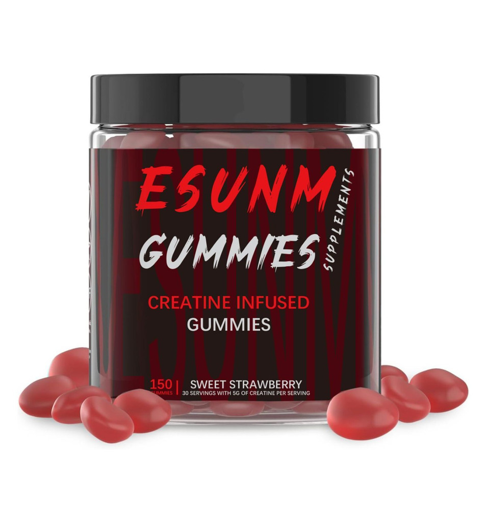 ESUNM Creatine Monohydrate Gummies,Strawberry flavor,150 Servings