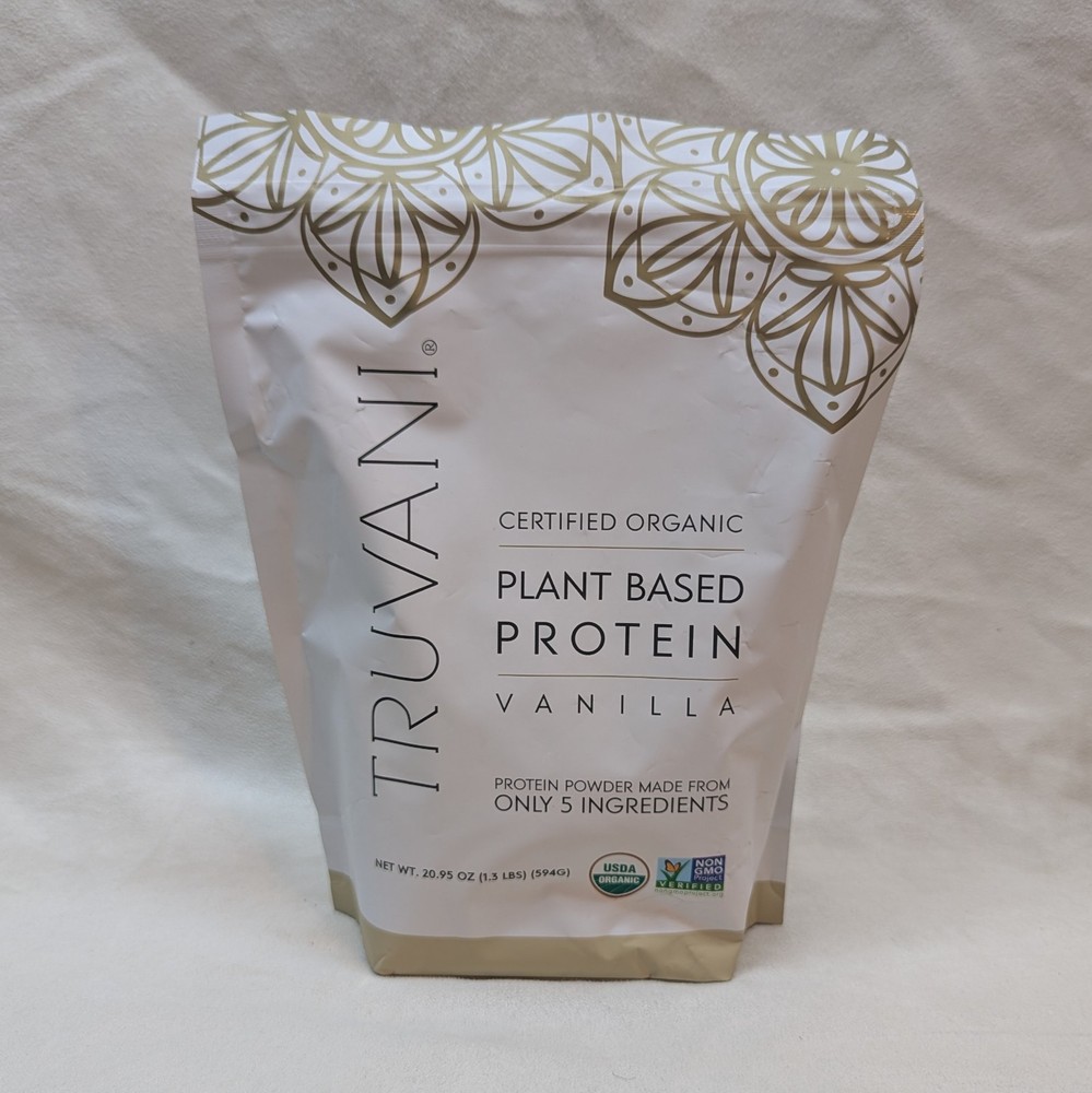 Truvani Plant Based Vanilla Protein Powder 20.95 oz 20 Servings Expires 09/2027