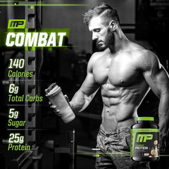 Musclepharm Combat Protein Powder, Cookies ‘N’ Cream Flavor, Fuels Muscles for P