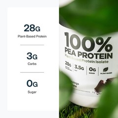 Transparent Labs 100% Pea Protein Powder – 28g Organic Plant Protein per Serving