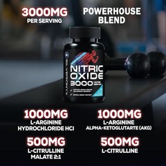 Extra Strength Nitric Oxide Supplement 3X Strength L Arginine, Citrulline Malate