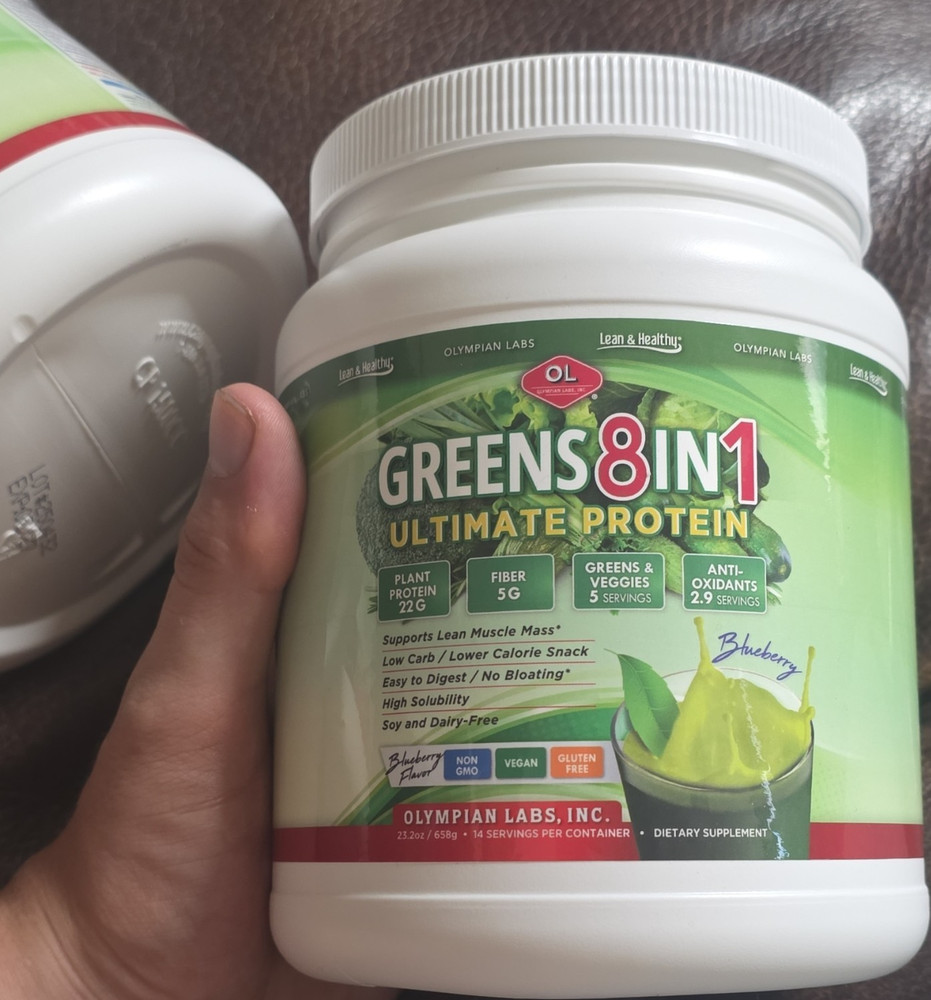 Olympian Labs Greens 8 in 1 Ultimate Protein Powder Blueberry Vegan Non-GMO
