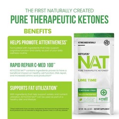 PRUVIT Keto OS NAT LIME TIME Caffeine Free 20 Pack Sealed New Free Shipping