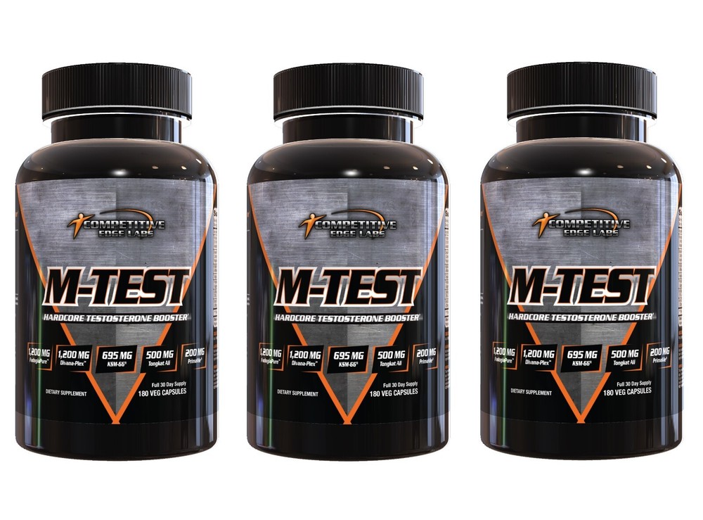 Competitive Edge Labs M-Test Muscle & Strength Builder, Test Booster 3 Bottles