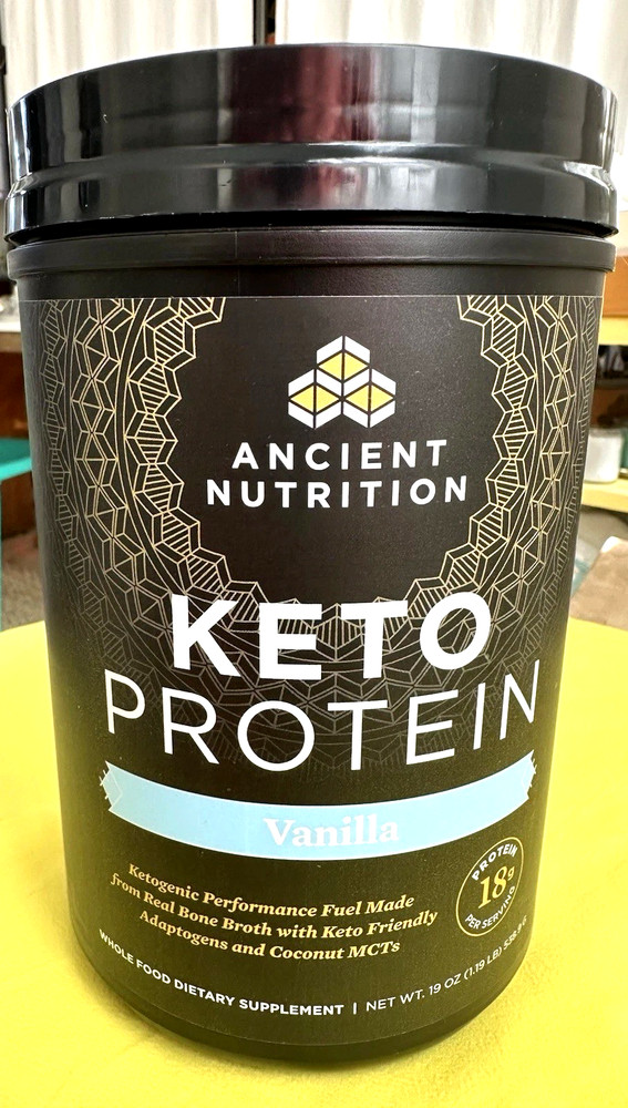 NIB KETO PROTEIN POWDER VANILLA MENS WOMENS FINE DIETARY SUPPLEMENT SKIN JOINTS