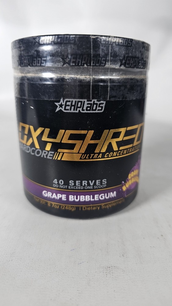 Oxyshred Hardcore Pre-Workout Thermogenic Grape Bubble Gum 40svg Exp:01/2028